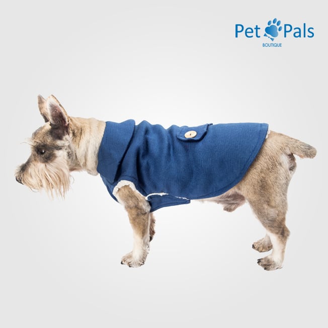 Agarrar Embajador entrada Abrigo para perro azul con borrega | Pet Pals Boutique