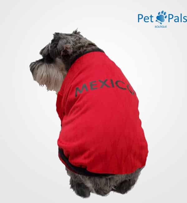 Playera México roja espalda 2014 para perros